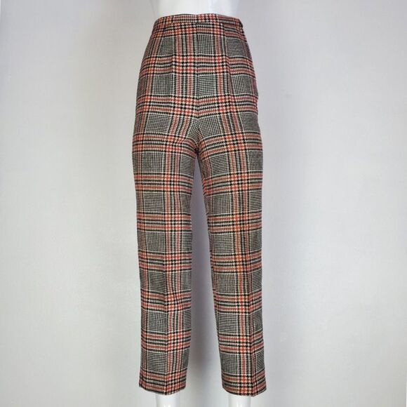 Vintage 60s Black & Red Plaid Trousers - Picture 1 of 7